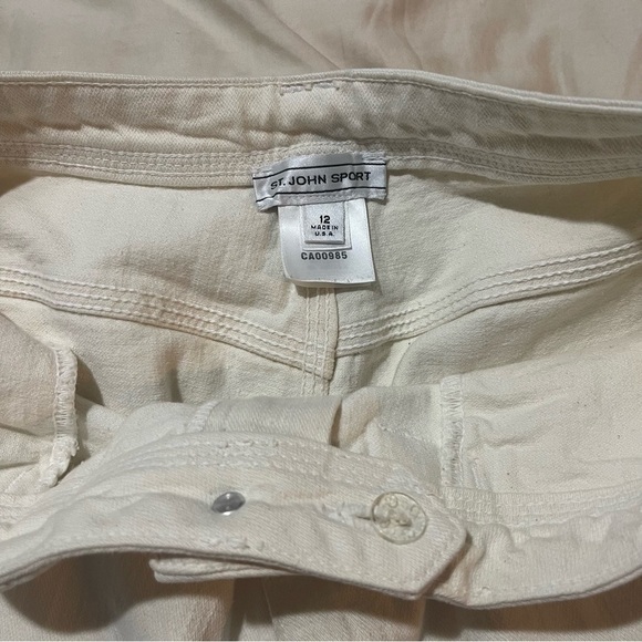 St. John White High Rise Wide Leg Jeans Size 12 - Picture 4 of 5